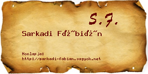 Sarkadi Fábián névjegykártya